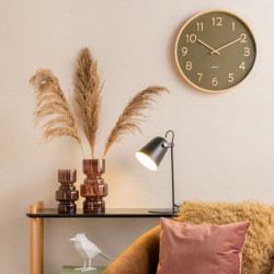 Wall Clock Pure Basswood Wood - medium moss green 